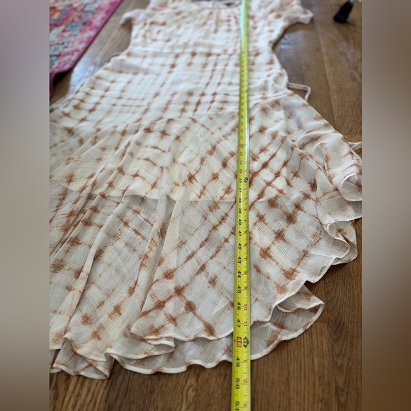 Halogen Women's Print Flutter Sleeve Asymmetric Dress Like New Size L Midi - Picture 7 of 7